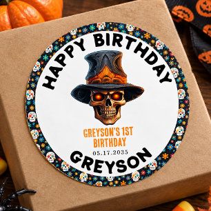 Skull Halloween Kids Costume Party – Cute & Spooky Classic Round Sticker