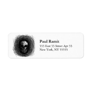 Skull Halloween Label Grey Return Address Label