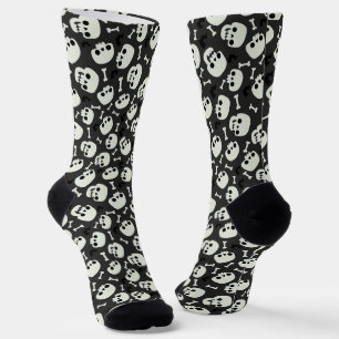 Skull Halloween Seamless Pattern Socks