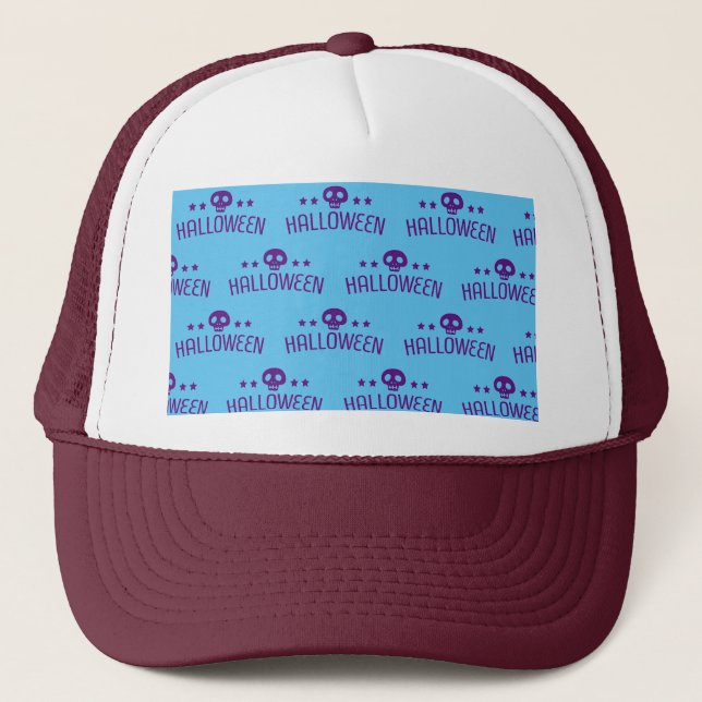 Skull Halloween Trucker Hat (Front)