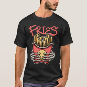 Skull Hands Grasping French Fries streetwear  T-Shirt