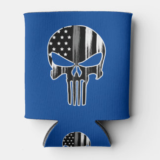 SKULL Head Corrections Officer Flag Can Cooler