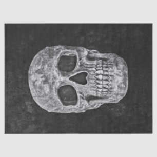 Skull Head Gothic Black And White Grunge Tissue Paper