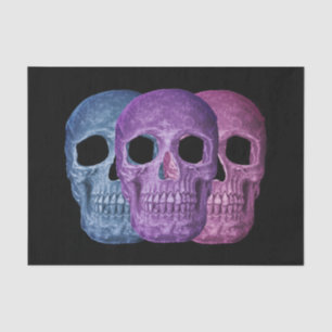 Skull Head Gothic Dark Blue Pink Purple Black Cool Tissue Paper