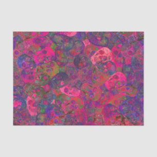 Skull Head Gothic Neon Colorful Pink Purple Art Tissue Paper