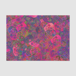 Skull Head Gothic Neon Colourful Pink Purple Art Tissue Paper