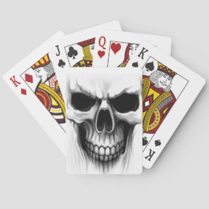 skull head playing cards