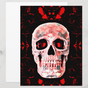 Skull Head Pop Art Gothic Black Red Modern