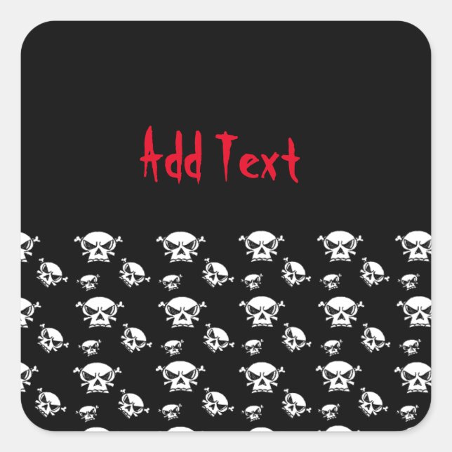 Skull Heads Square Sticker (Front)