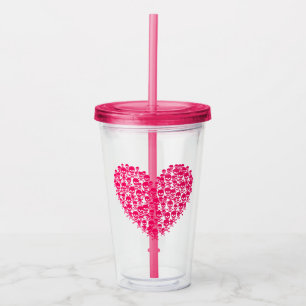 Skull Heart Acrylic Tumbler