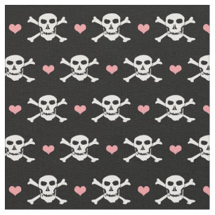 Skull & Heart fashion Fabric - Pirates / Halloween