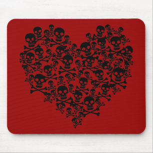 Skull Heart Mouse Pad