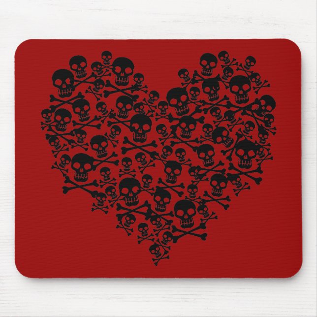 Skull Heart Mouse Pad (Front)