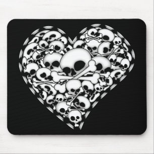 Skull Heart Mouse Pad