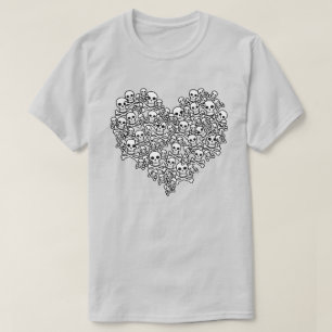 Skull Heart Outline T-Shirt