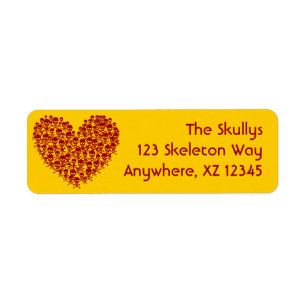 Skull Heart Return Address Label