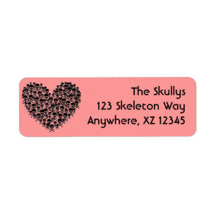 Skull Heart Return Address Label