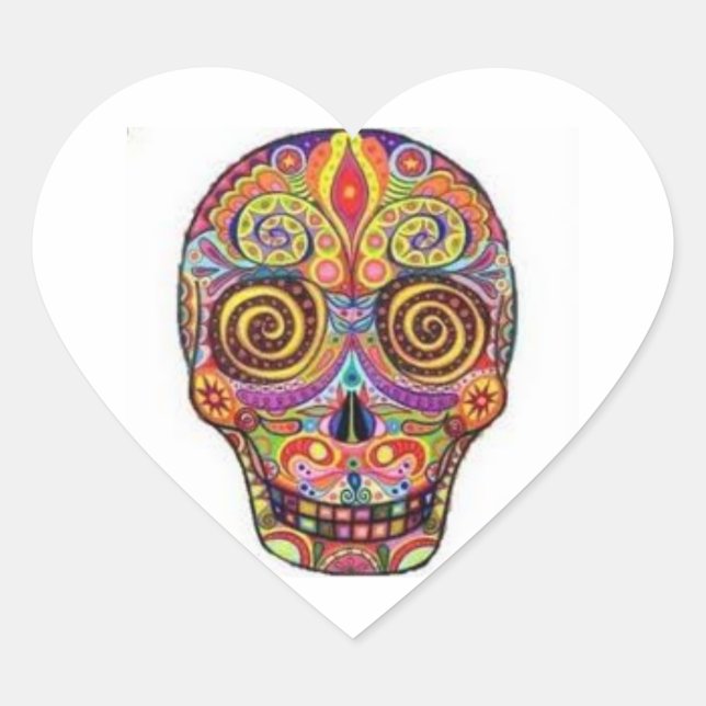 skull heart sticker (Front)
