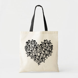 Skull Heart Tote Bag