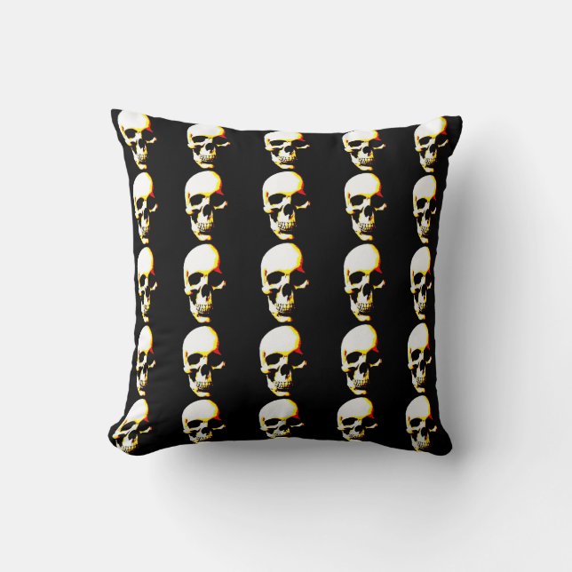 Skull Heavy Metal Fantasy Art Cushion (Front)