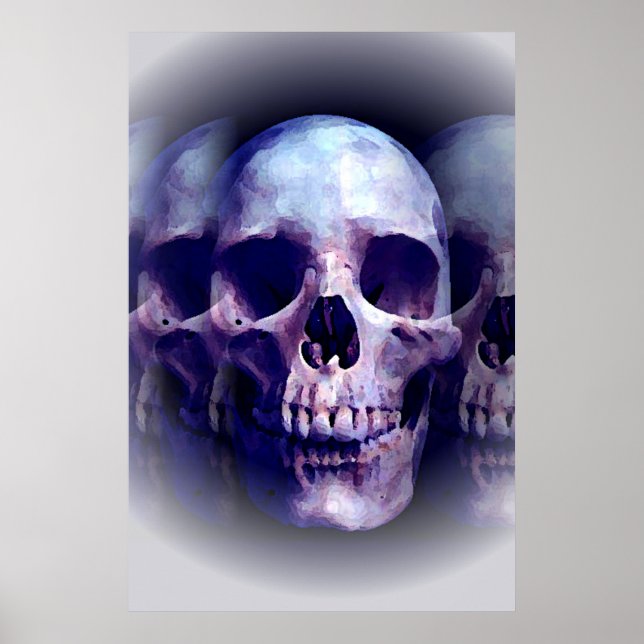 Skull Heavy Metal Fantasy Art Poster (Front)