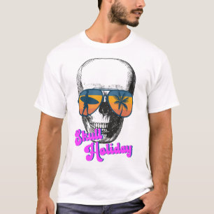 Skull Holiday Retro Sunset Glasses Surfing Coconut T-Shirt