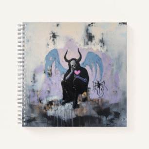 Skull Horns Spider Heart Magical Witchy AI Art Notebook