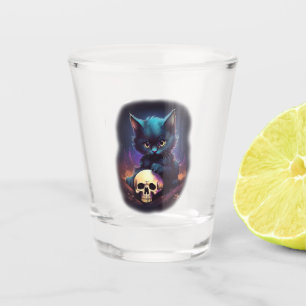 Skull Horror Kitten Shot Glass