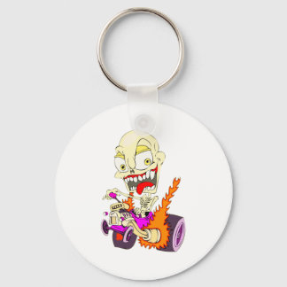 Skull Hot Rod Key Ring