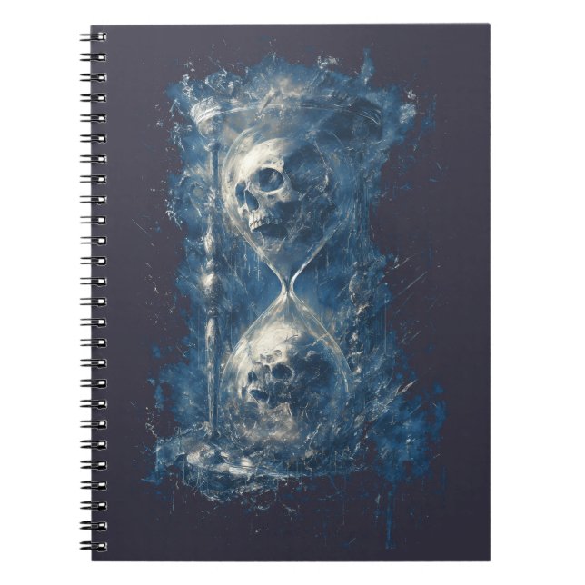 Skull Hourglass Gothic Dark Art Notebook (Front)