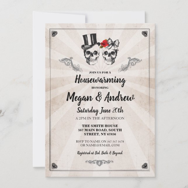 Skull Housewarming Party Halloween New Home Invite (Front)