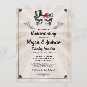 Skull Housewarming Party Halloween New Home Invite