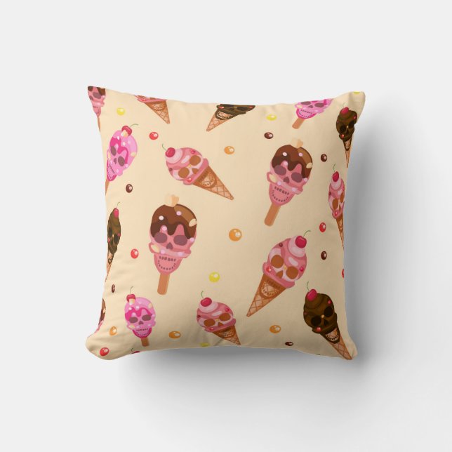Skull Ice Cream Cushion (Front)