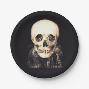 Skull Illusion Paper Plate