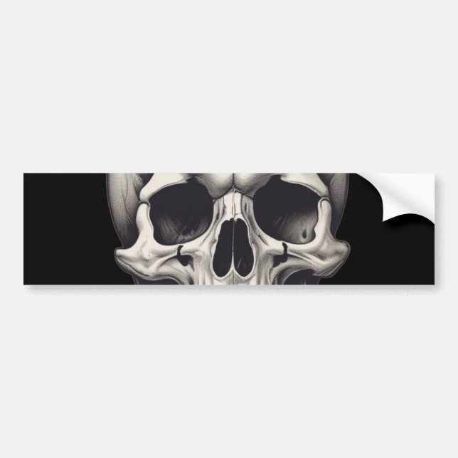 Skull Illustration Bumper Sticker (Front)