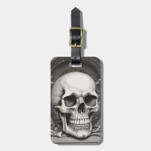 Skull Illustration Luggage Tag