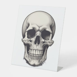 Skull Illustration Pedestal Sign
