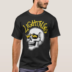 Skull Illustration with Lightning streetwear T-Shirt