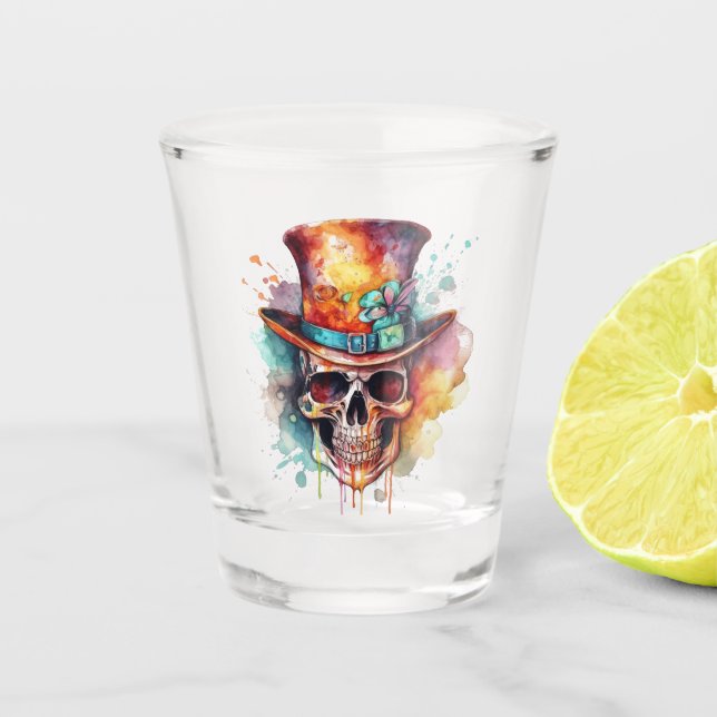 Skull in a Cylinder Shot Glass (Front)