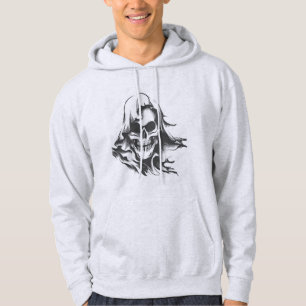 Skull in a Hood Tattoo Hoodie