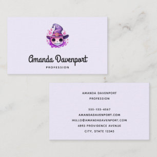 Skull in a Witch's Hat Whimsical Business Card