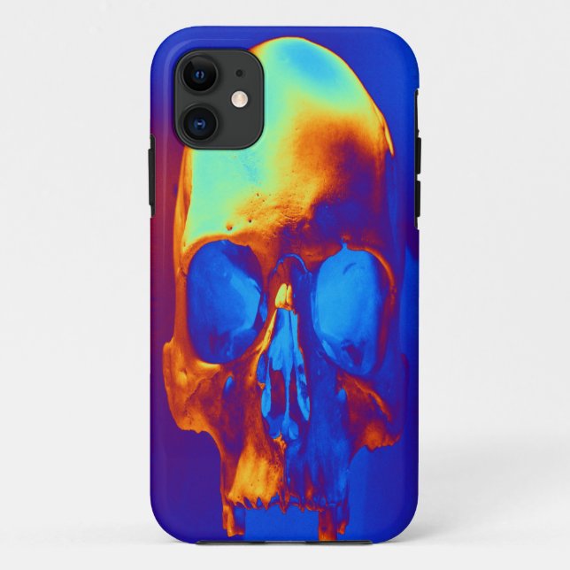 Skull in Blue and Gold Case-Mate iPhone Case (Back)