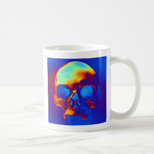 Skull in Blue and Gold Coffee Mug