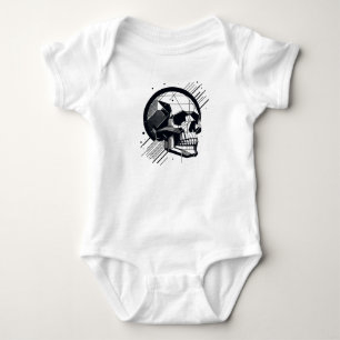 Skull in different styles 32 baby bodysuit