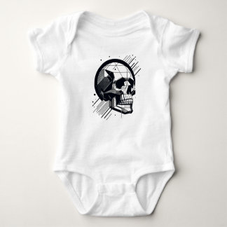 Skull in different styles 32 baby bodysuit