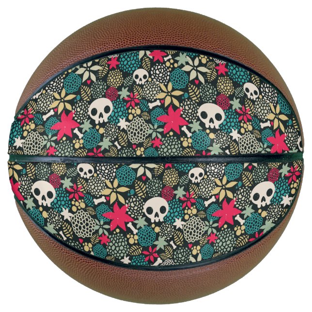 Skull in flowers basketball (Front)