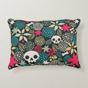 Skull in flowers decorative cushion