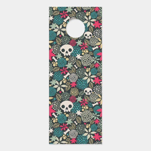 Skull in flowers door hanger (Front)