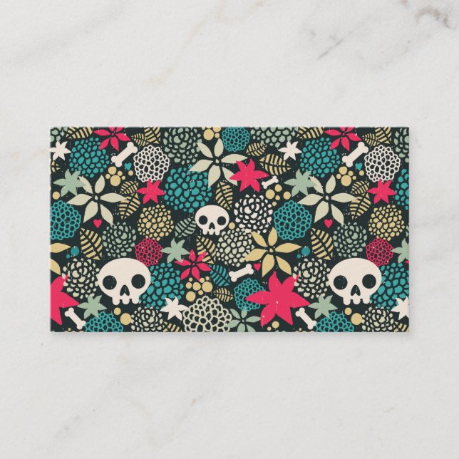 Skull in flowers enclosure card (Front)