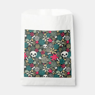 Skull in flowers favour bag